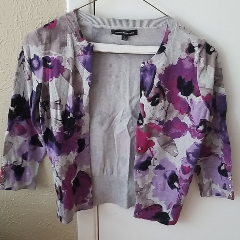 Rhinestone Button Cardigan